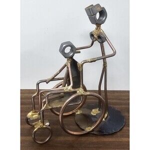 Caregiver Nurse Wheelchair Handmade Rock Creek Metal Art Figurine Desk Accessory